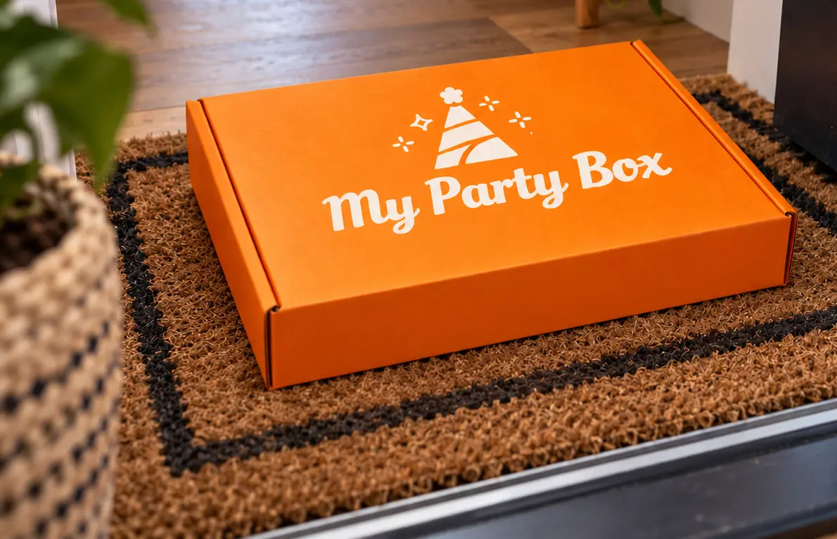 A My Party Box ready to celebrate