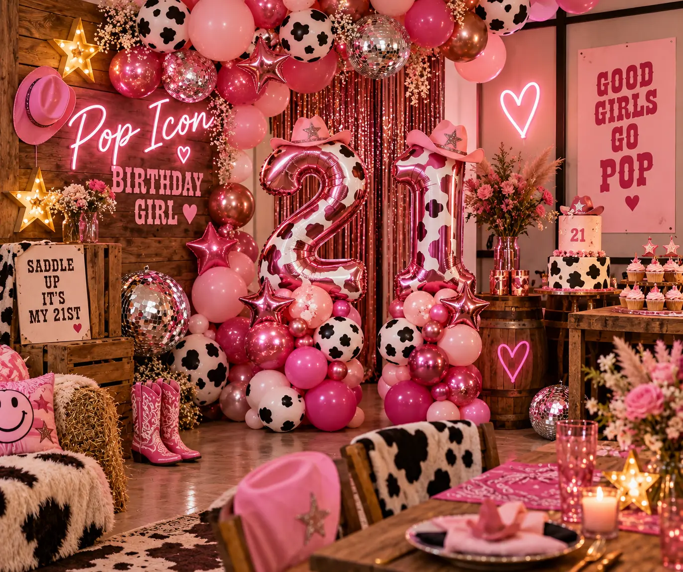 A colourful My Party Box balloon creation
